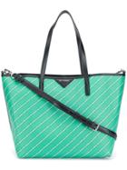 Karl Lagerfeld Stripe Logo Shopper - Green