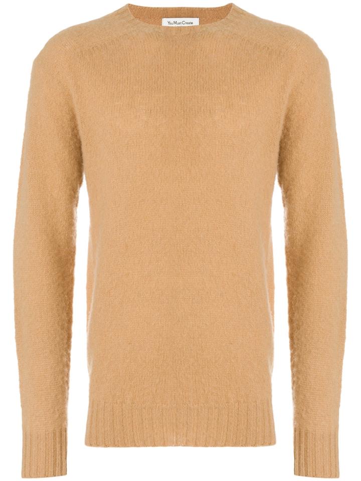 Ymc Suedehead Brushed Jumper - Nude & Neutrals