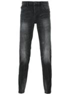 Emporio Armani Dark Wash Tapered Jeans, Men's, Size: 28, Grey, Cotton/spandex/elastane