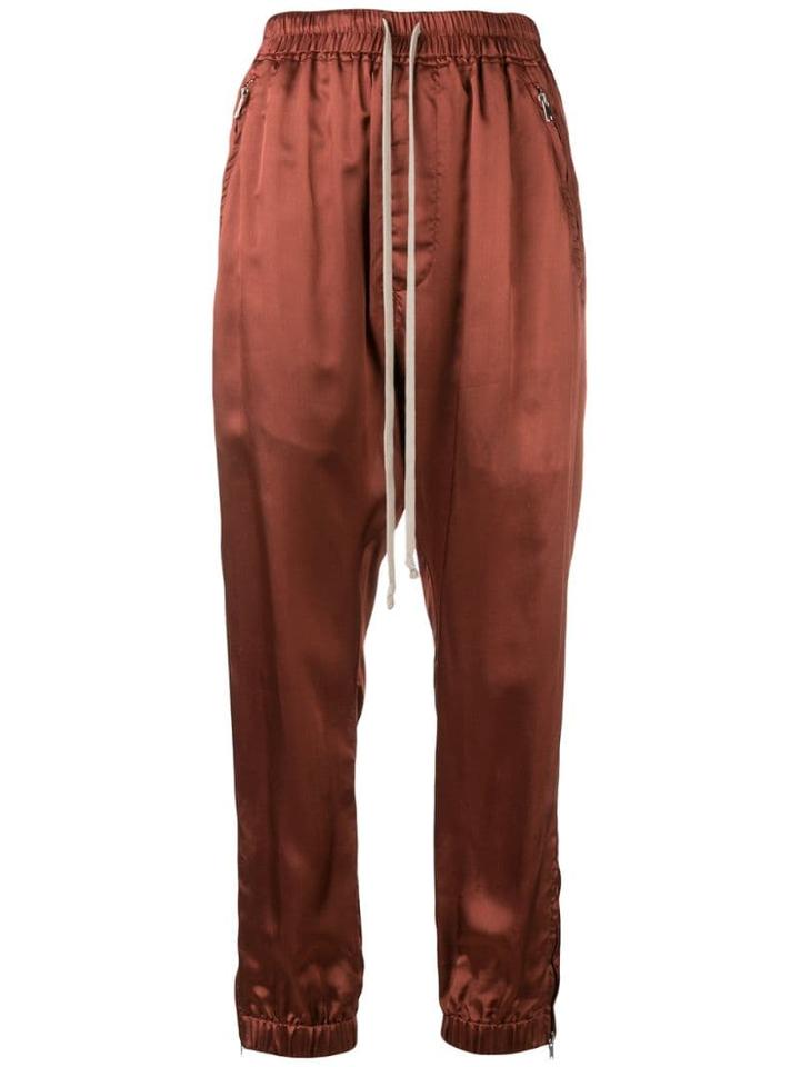 Rick Owens Drawstring Satin Track Pants - Red