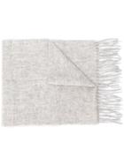 Barbour Fringed Knit Scarf - Grey