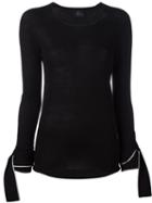 Lost & Found Ria Dunn Strappy Sleeves Jumper, Women's, Size: Medium, Black, Cotton
