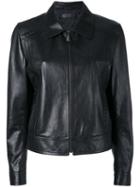 Bottega Veneta Zipped Jacket, Women's, Size: 42, Black, Calf Leather/viscose