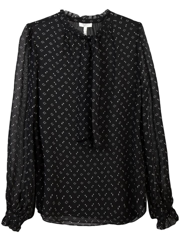 Joie Triangle Print Blouse - Black