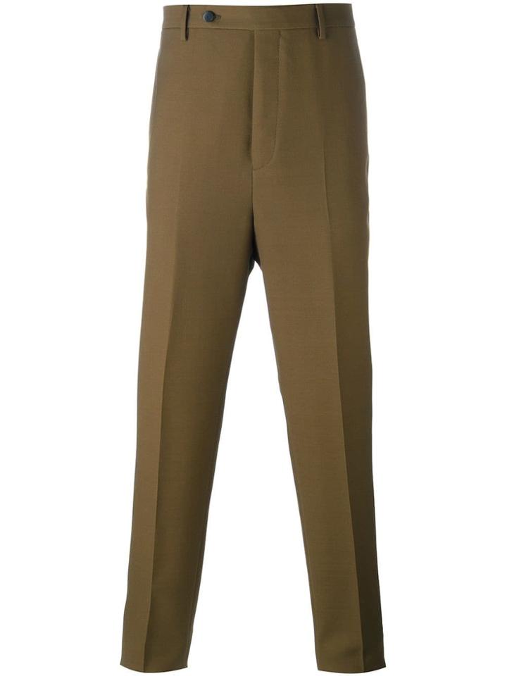 Lanvin Dropped Crotch Creased Trousers - Green