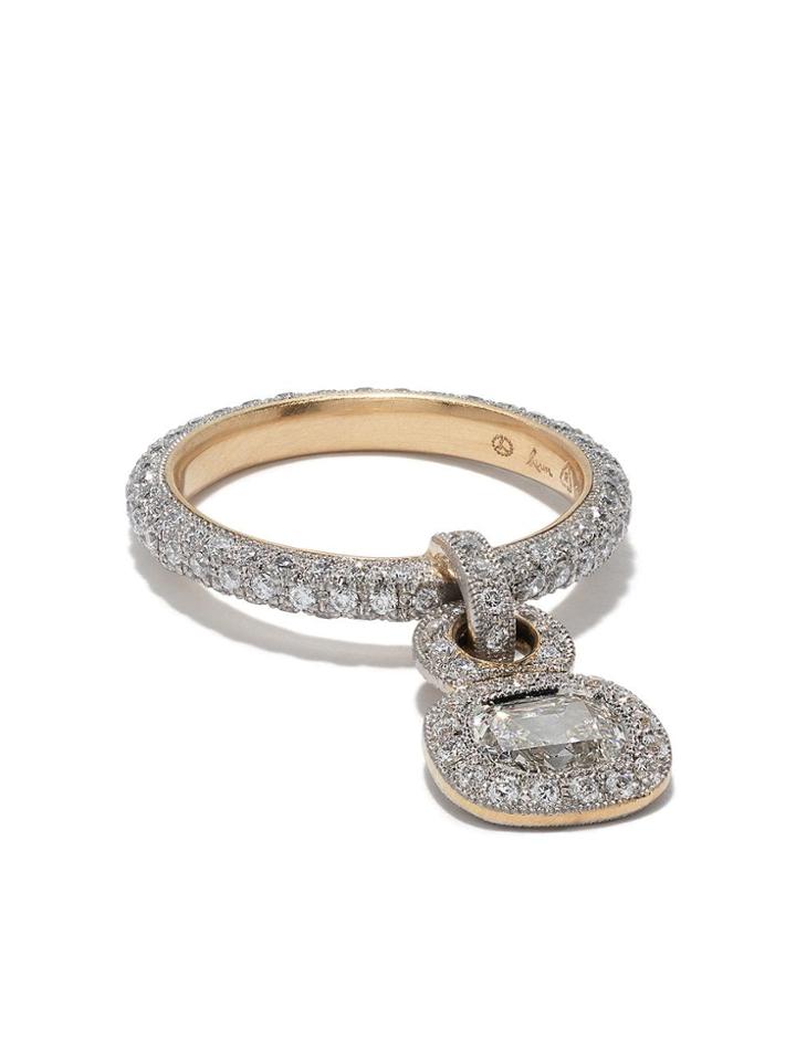 Hum 18kt Yellow Gold, Platinum And Diamond Ring 1 - Yellow Gold