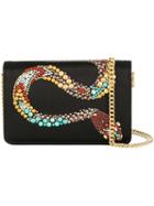 Roberto Cavalli - Embellished Snake Bag - Women - Brass/silk Satin - One Size, Black, Brass/silk Satin