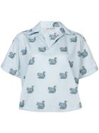 Acne Studios Swan Print Shirt - Blue