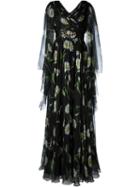 Dolce & Gabbana Draped Floral Print Gown