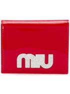 Miu Miu Logo Flap Wallet - Red