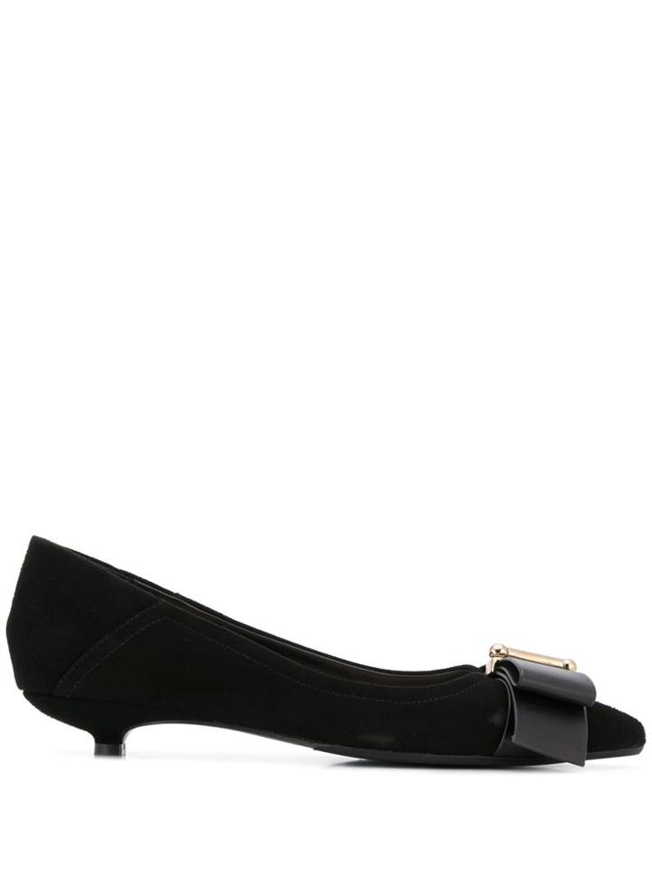 Anna Baiguera Strap-embellished Kitten-heel Pumps - Black