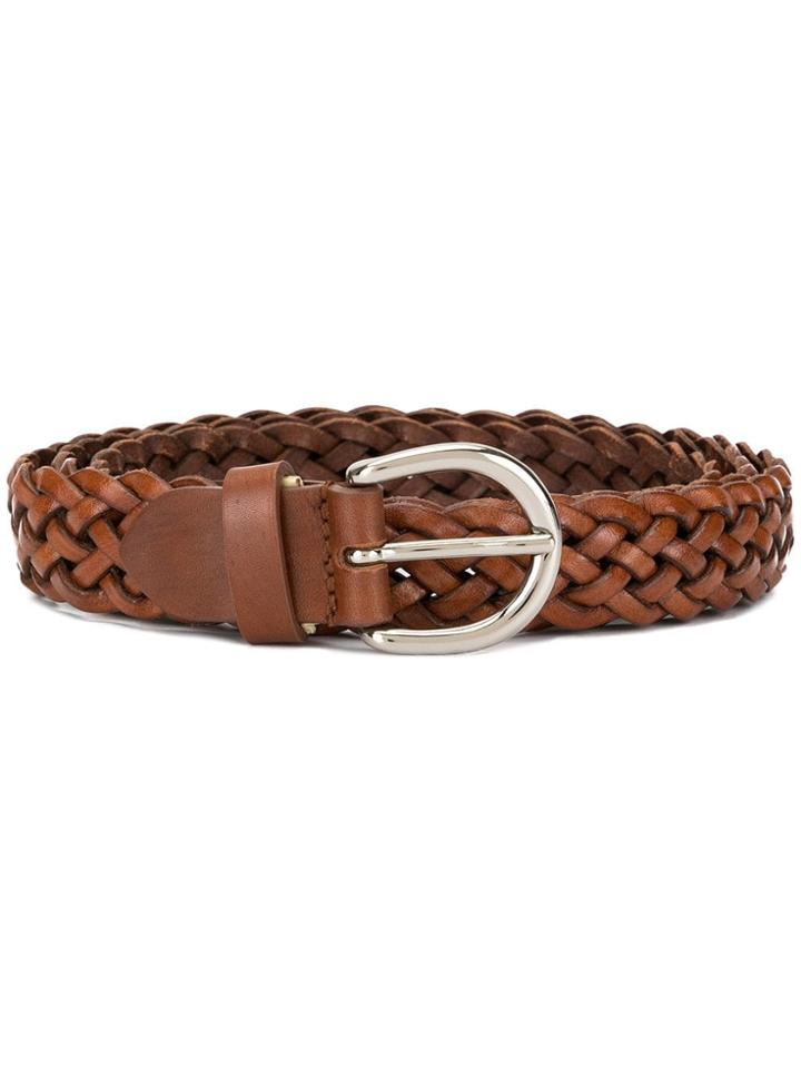 Giuliva Heritage Collection Woven Buckle Belt - Brown