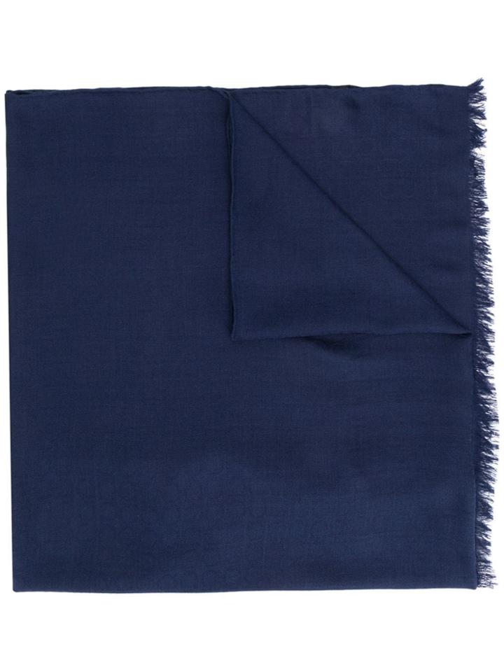 Salvatore Ferragamo Basic Frayed Scarf - Blue