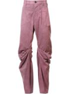 Andreas Kronthaler For Vivienne Westwood - Boot Draped Knee Jeans - Unisex - Cotton/spandex/elastane - I, Pink/purple, Cotton/spandex/elastane