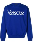 Versace Logo Print Sweatshirt - Blue