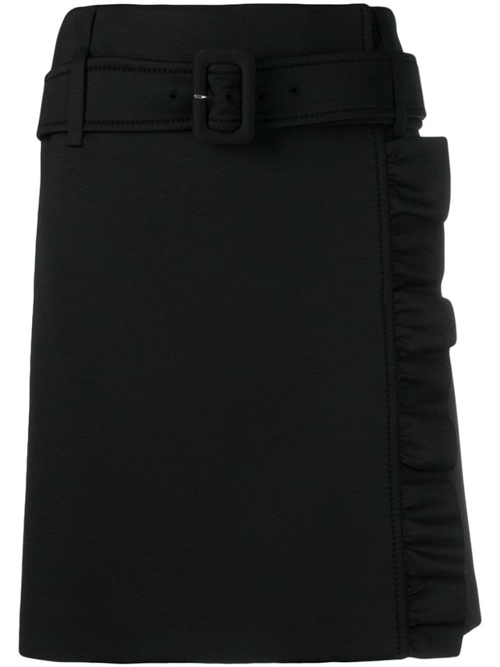 Prada Ruffle Detail Skirt - Black