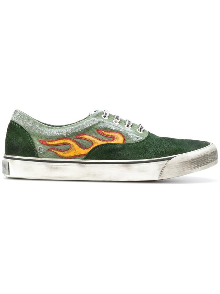 Palm Angels Flame Sneakers - Green