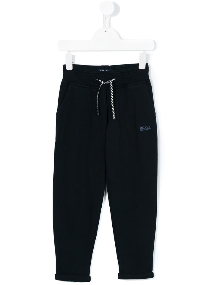 Woolrich Kids - Drawstring Jogging Bottoms - Kids - Cotton - 4 Yrs, Blue