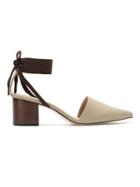 Egrey Lace Up Detail Linen Pumps - Black