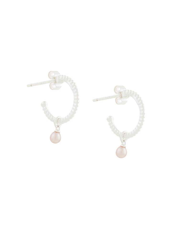 Karen Walker Wisdom Pearl Hoop Earrings - Silver