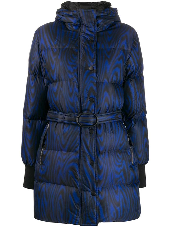 Kenzo Abstract Print Padded Coat - Blue