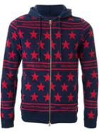 Education From Youngmachines Star Pattern Zip Up Hoodie, Men's, Size: 1, Blue, Cotton/polyester
