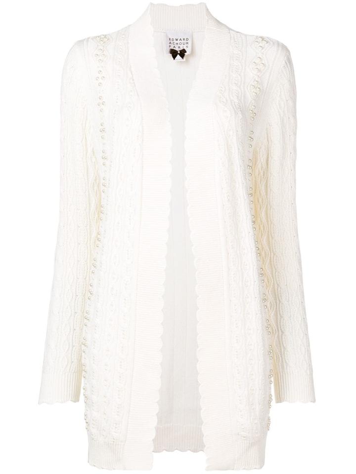 Edward Achour Paris Faux-pearl Embellished Cardigan - White