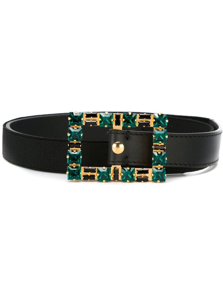 Marni Gem Buckle Belt, Women's, Size: 75, Black, Calf Leather