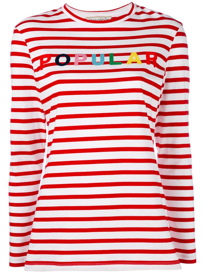 Être Cécile - Striped Sweatshirt - Women - Cotton - S, Red, Cotton