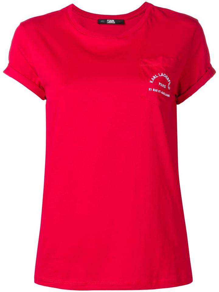 Karl Lagerfeld Chest Pocket T-shirt - Red