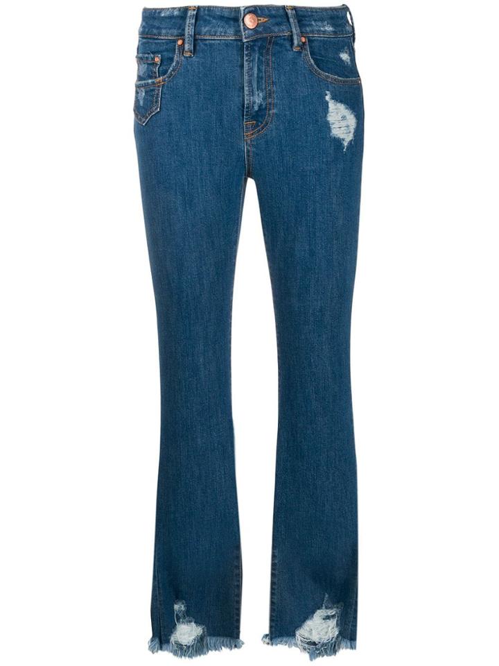 Don't Cry Frayed Bootcut Jeans - Blue