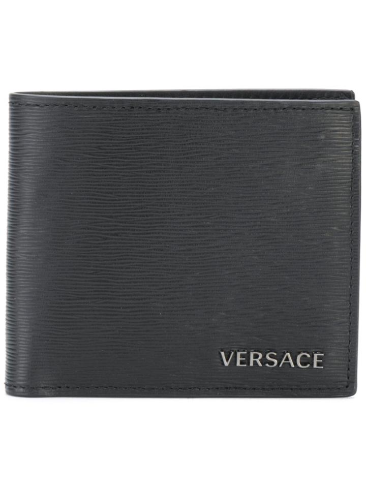 Versace Textured Billfold Wallet - Black