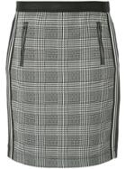 Marc Cain High Waisted Check Skirt - Grey