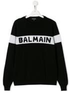 Balmain Kids Logo Cashmere Sweater - Black