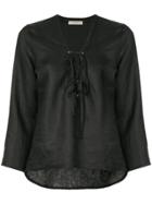 Matin Lace Up Top - Black