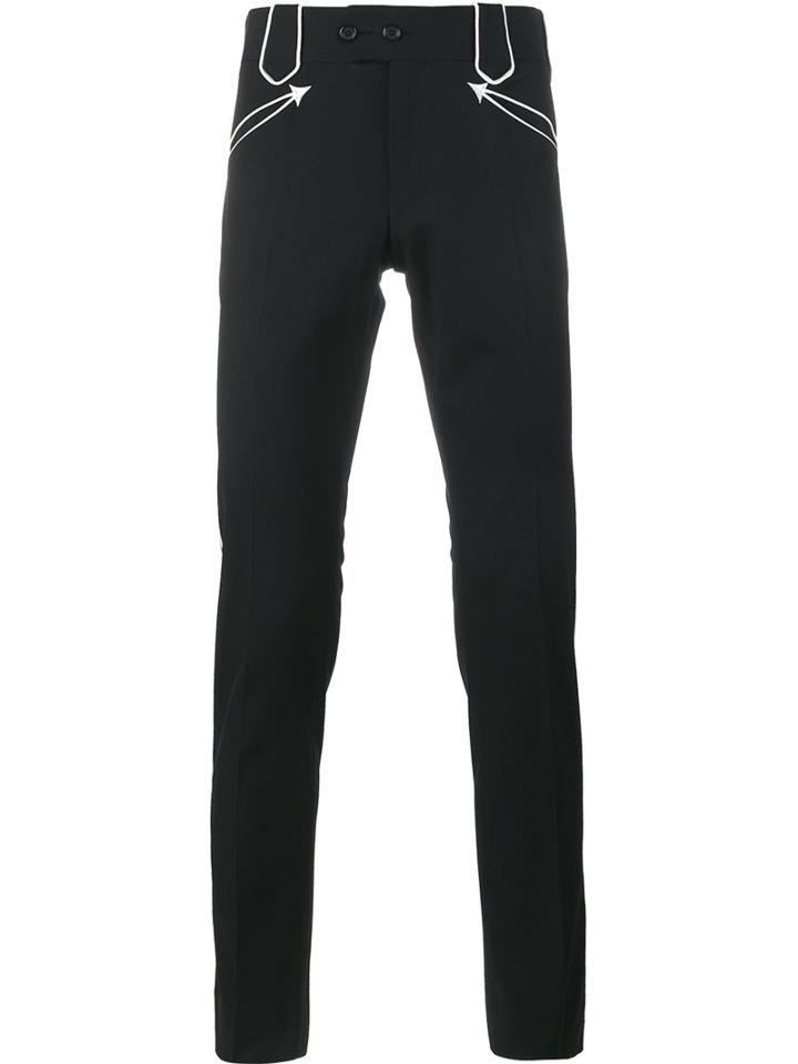 Dolce & Gabbana Tailored Trousers, Men's, Size: 52, Black, Cotton/spandex/elastane/virgin Wool