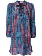 Sonia By Sonia Rykiel Floral Print V-neck Dress, Women's, Size: Xs, Blue, Polyester
