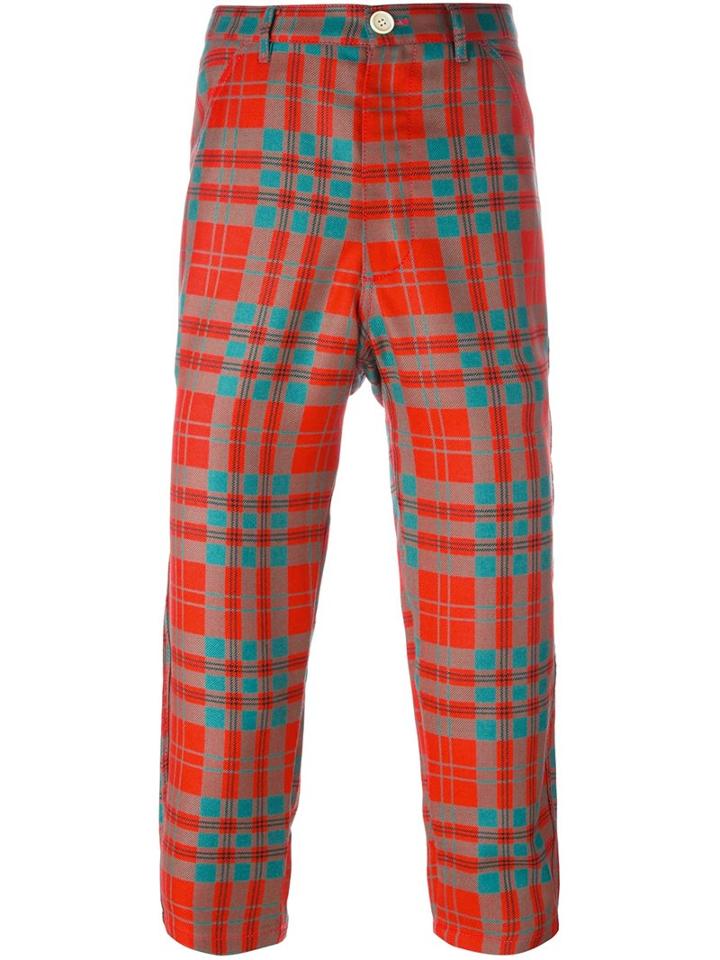 Comme Des Garçons Shirt Boy Checked Cropped Trousers