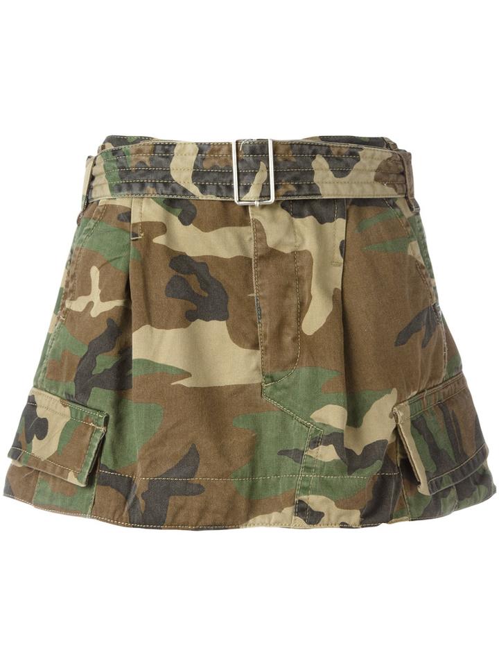 Marc Jacobs Camouflage Belted Cargo Skirt, Women's, Size: 2, Green, Cotton