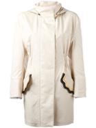 Fendi Hooded Coat, Women's, Size: 40, Nude/neutrals, Cotton/silk/polyester/spandex/elastane