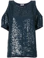 P.a.r.o.s.h. - Gughi Sequined Top - Women - Viscose/pvc - Xs, Blue, Viscose/pvc