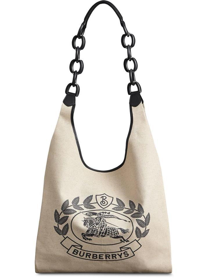 Burberry Medium Archive Logo Canvas And Leather Shopper - Neutrals