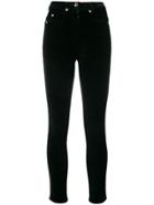 Versace Vintage 1990's Skinny Velvety Trousers - Black