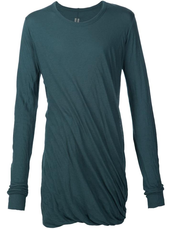 Rick Owens Draped T-shirt, Men's, Size: Small, Green, Cotton