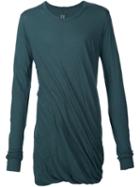 Rick Owens Draped T-shirt, Men's, Size: Small, Green, Cotton