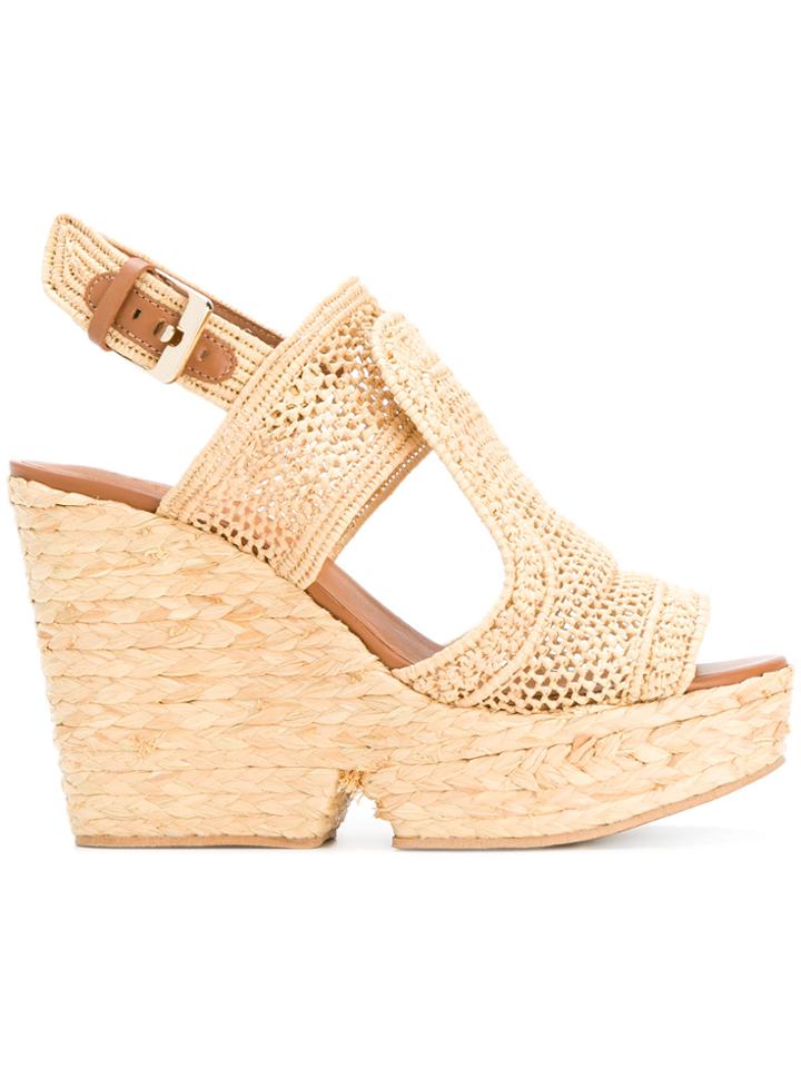 Robert Clergerie Dypaille Wicker Sandals - Yellow & Orange