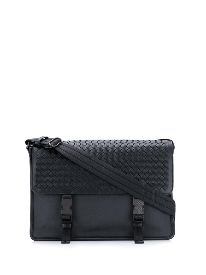 Bottega Veneta Intrecciato Effect Shoulder Bag - Black
