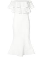 Rebecca Vallance Farina Flare Midi Dress, Women's, Size: 14, White, Nylon/polyester/spandex/elastane/rayon