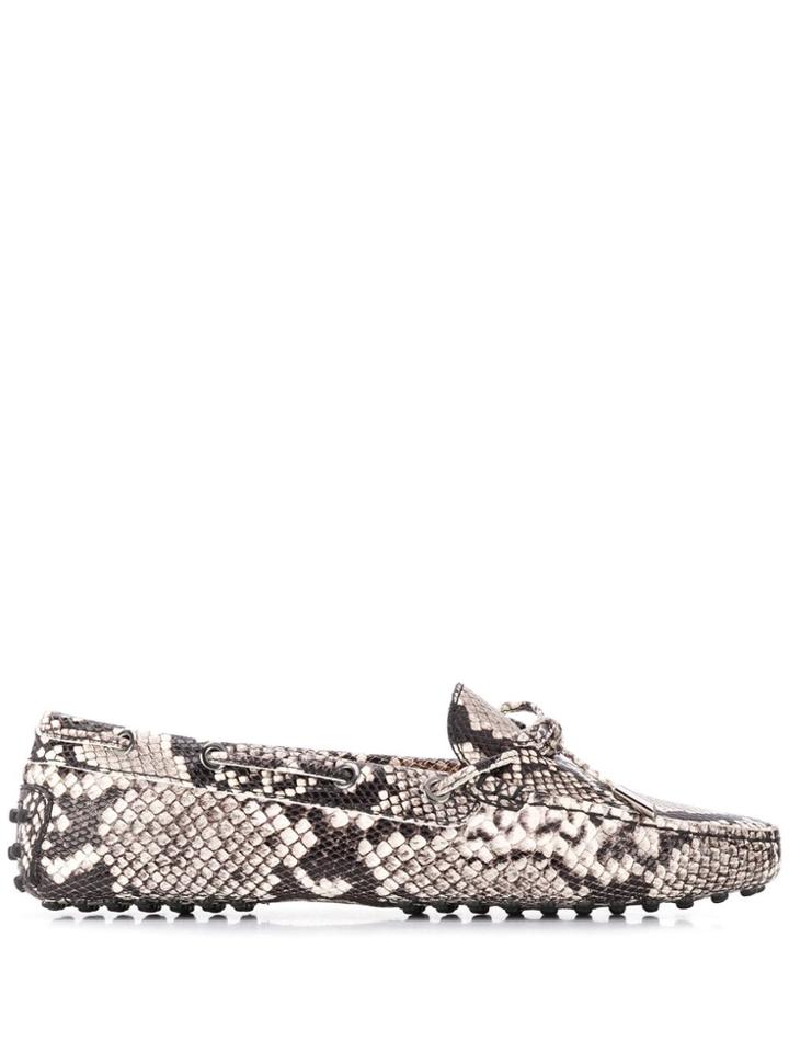 Tod's Gommino Snakeskin Effect Loafers - Neutrals