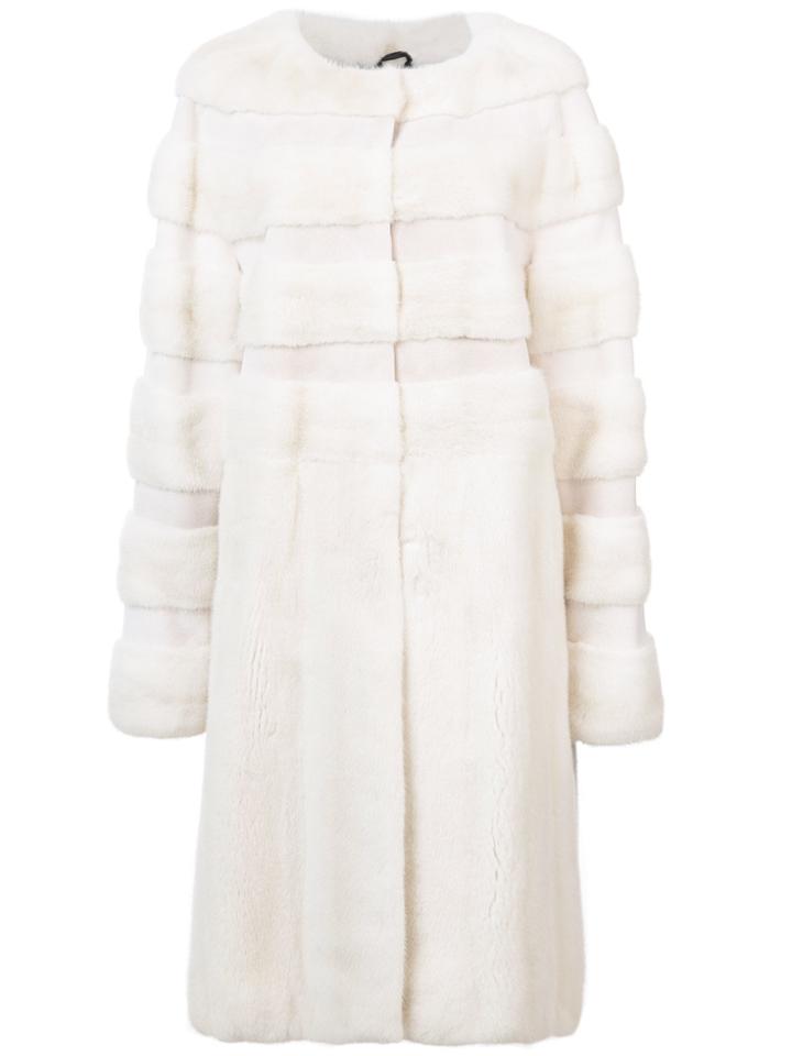 Oscar De La Renta Mid-length Fur Coat - White